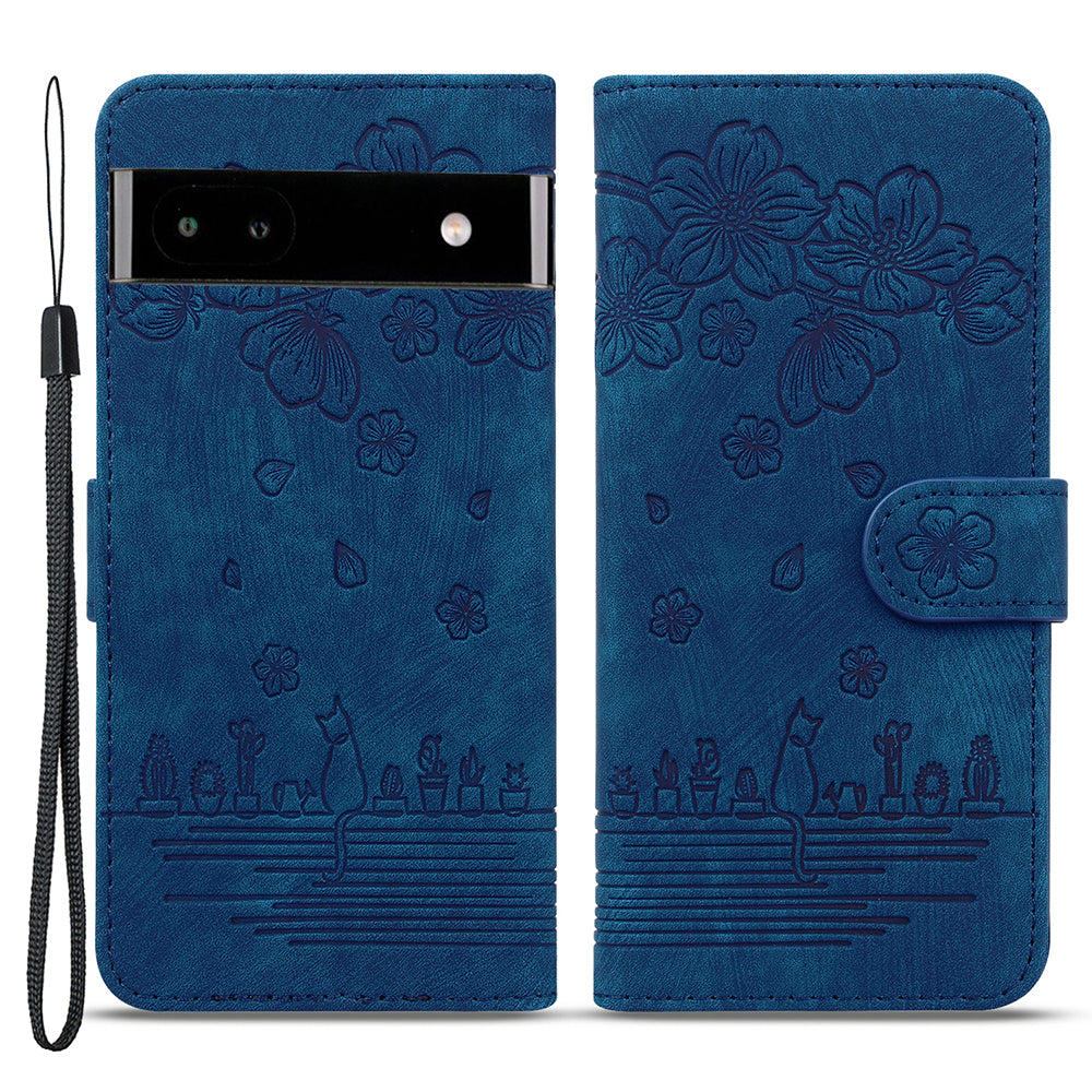For Google Pixel 7a Imprinted Cat PU Leather Shockproof Case Phone Stand Wallet Cover with Hand Strap For Google Pixel 7a Imprinted Cat PU Leather Shockproof Case Phone Stand Wallet Cover with Hand Strap